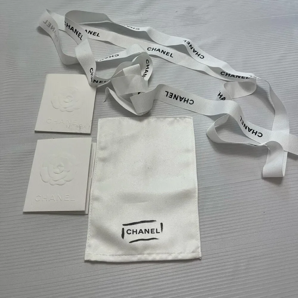 CHANEL HANDBAG CLEANING SOFT CLOTH and WHITE RIBBON